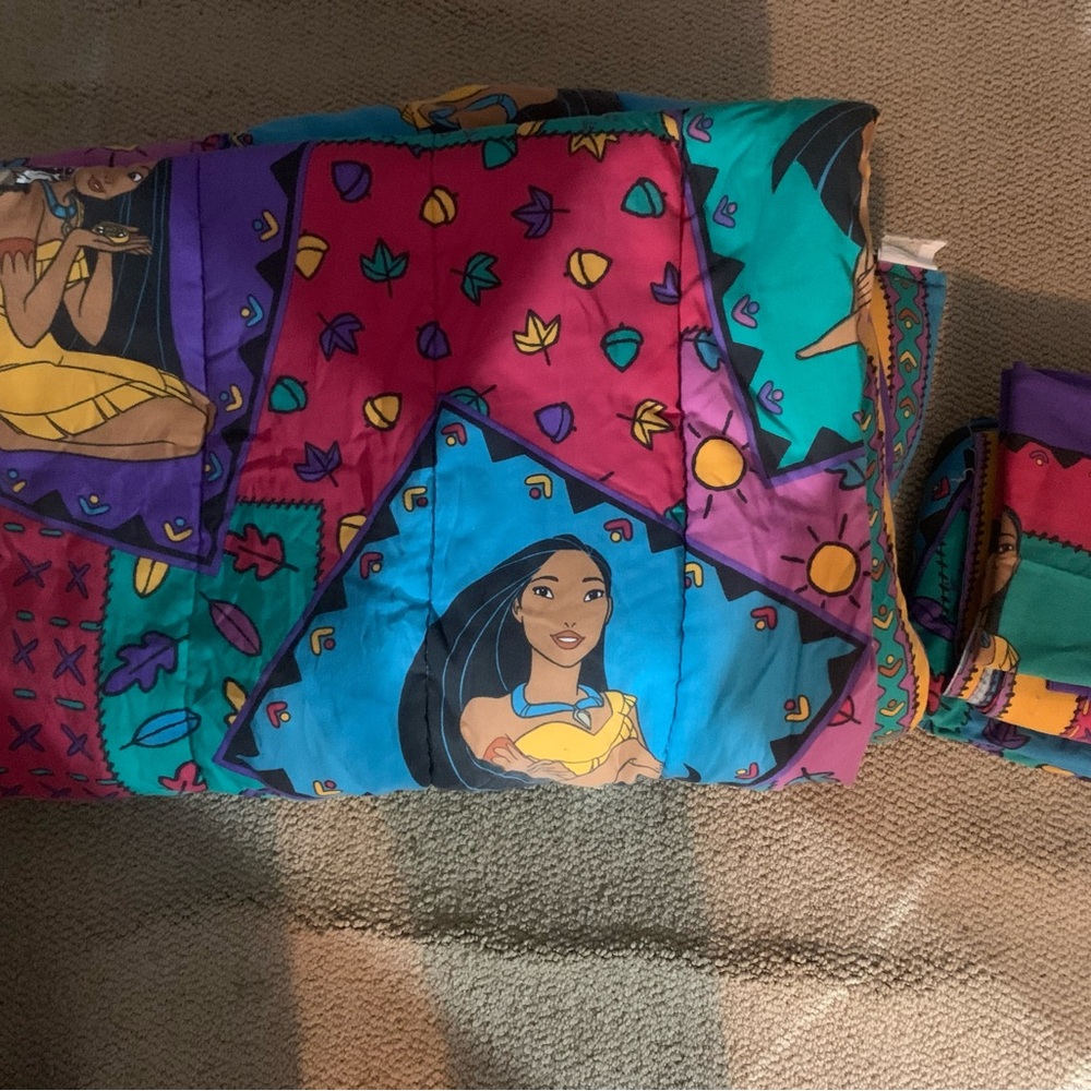 Vintage 90s Disney Pocahontas Reversible Twin Comforter Blanket Twin Bedding Set